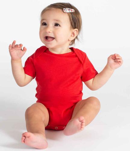 Larkwood Essential Short Sleeve Baby Bodysuit - RED - 45632
